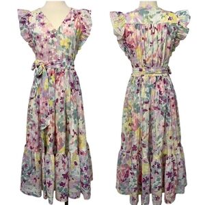 Kate Spade Painted Petals Burnout Midi Dress Floral | Size: 2